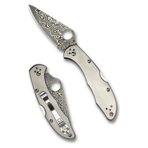 Spyderco Delica 4 Titanio Damasco