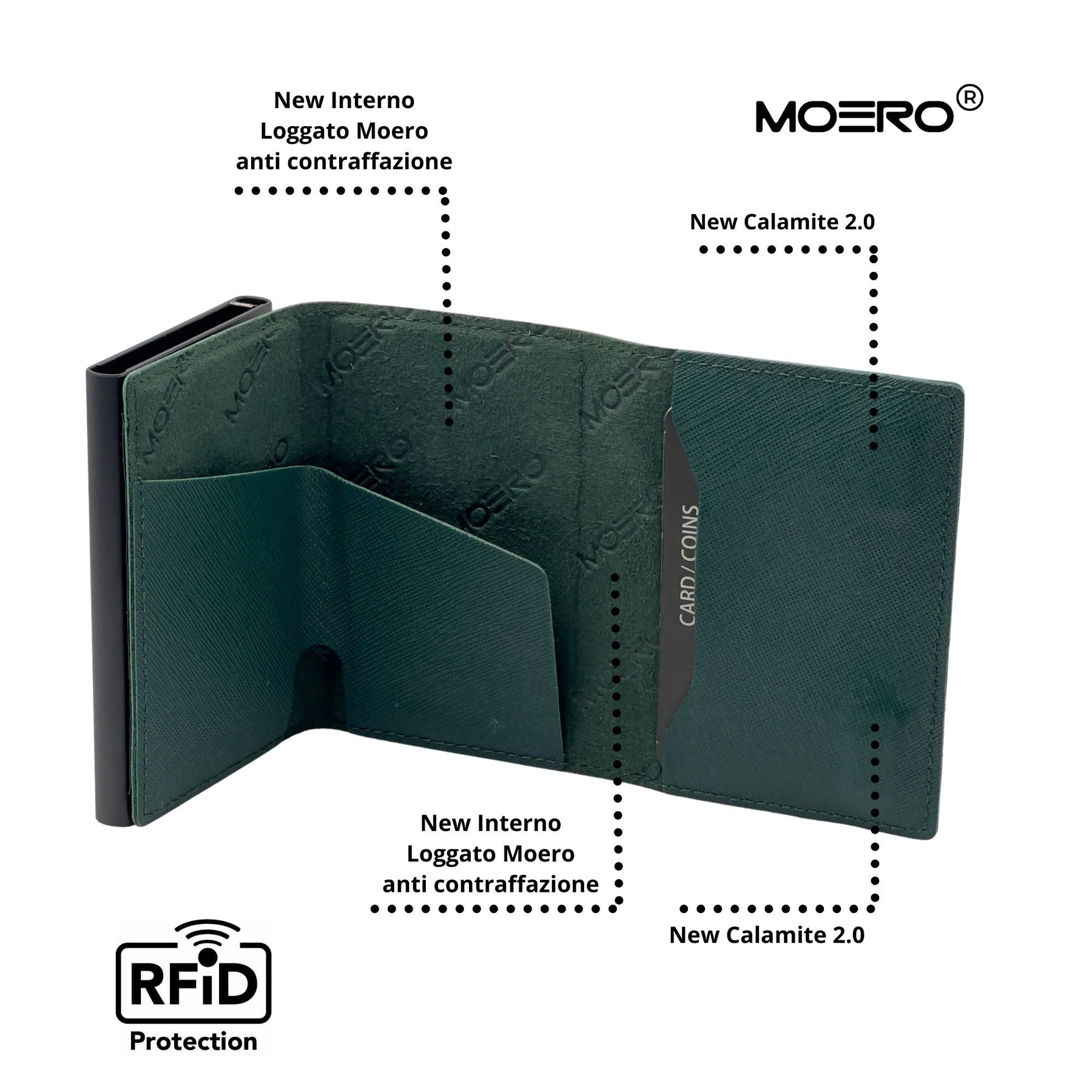 MOERO | PRO ZIP SAFFIANO GREEN - Portafoglio