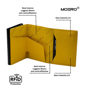 MOERO | PRO ZIP SAFFIANO YELLOW - Portafoglio