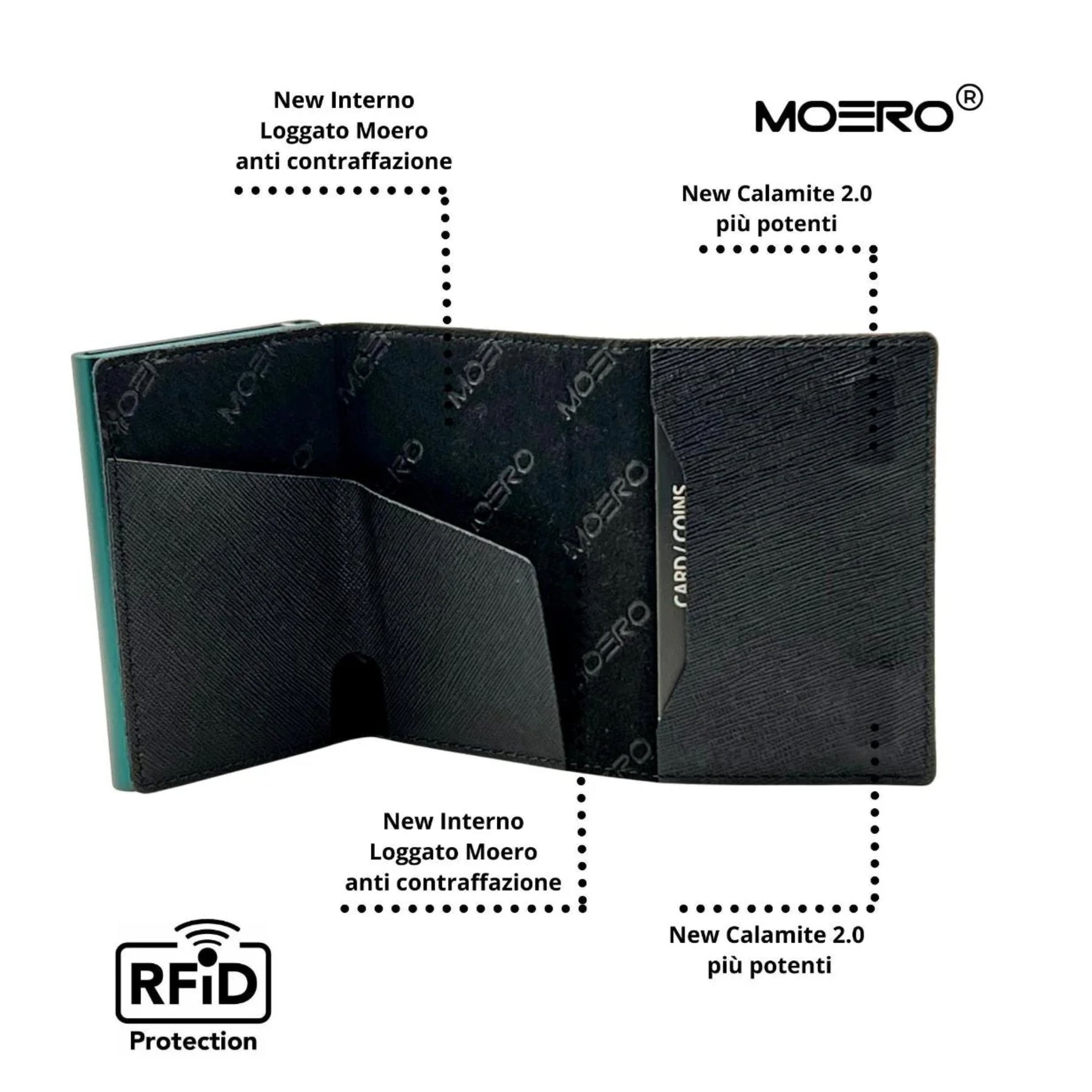 MOERO | PRO ZIP AIRTAG SAFFIANO BLACK - Portafoglio con scomparto AirTag