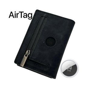 MOERO | PRO ZIP AIRTAG VINTAGE BLACK - Portafoglio con scomparto AirTag