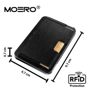 MOERO | M2 PRO SAFFIANO BLACK - Portafoglio MagSafe