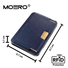 MOERO | M2 PRO SAFFIANO BLUE - Portafoglio MagSafe