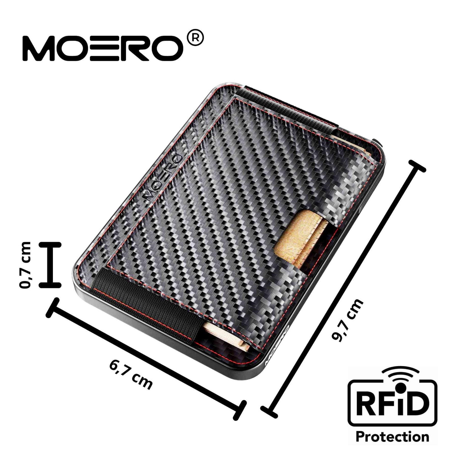 MOERO | M2 PRO CARBON RACING RED - Portafoglio MagSafe