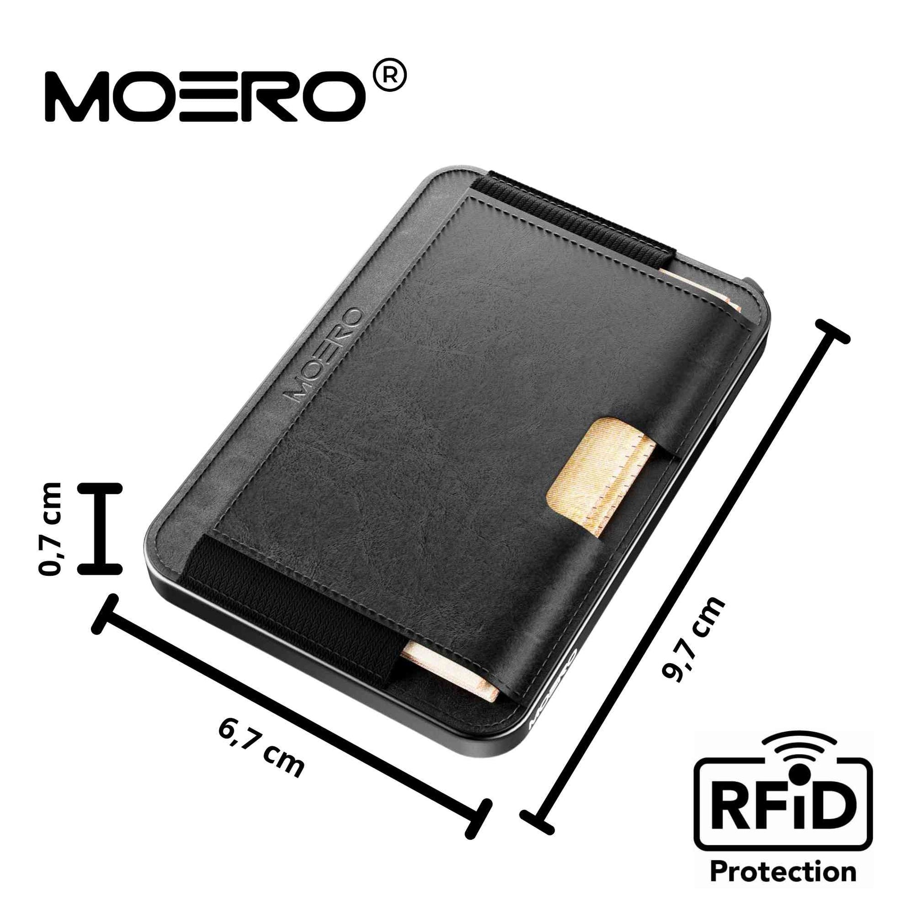 MOERO | M2 PRO VINTAGE BLACK - Portafoglio MagSafe