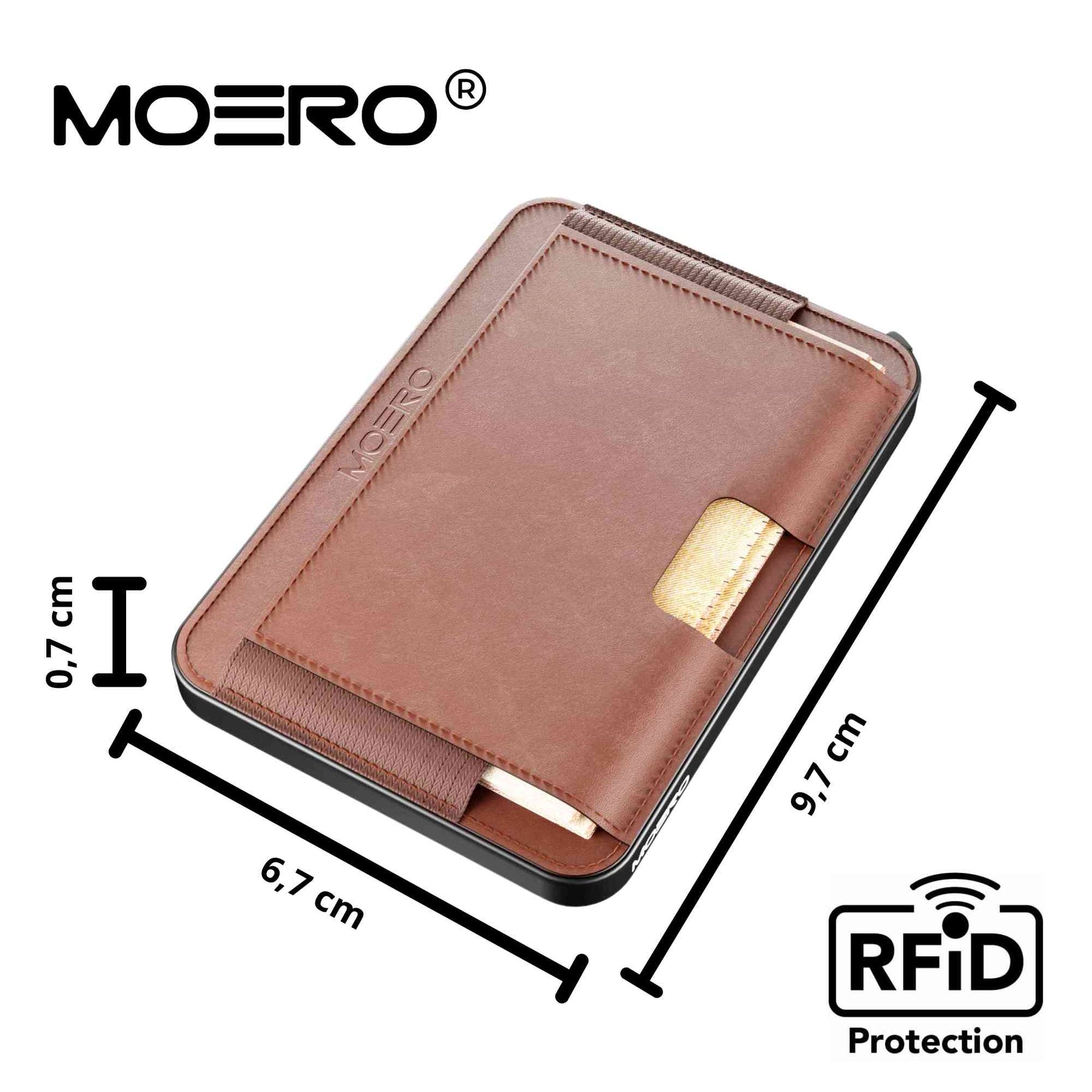 MOERO | M2 BROWN - Portafoglio MagSafe