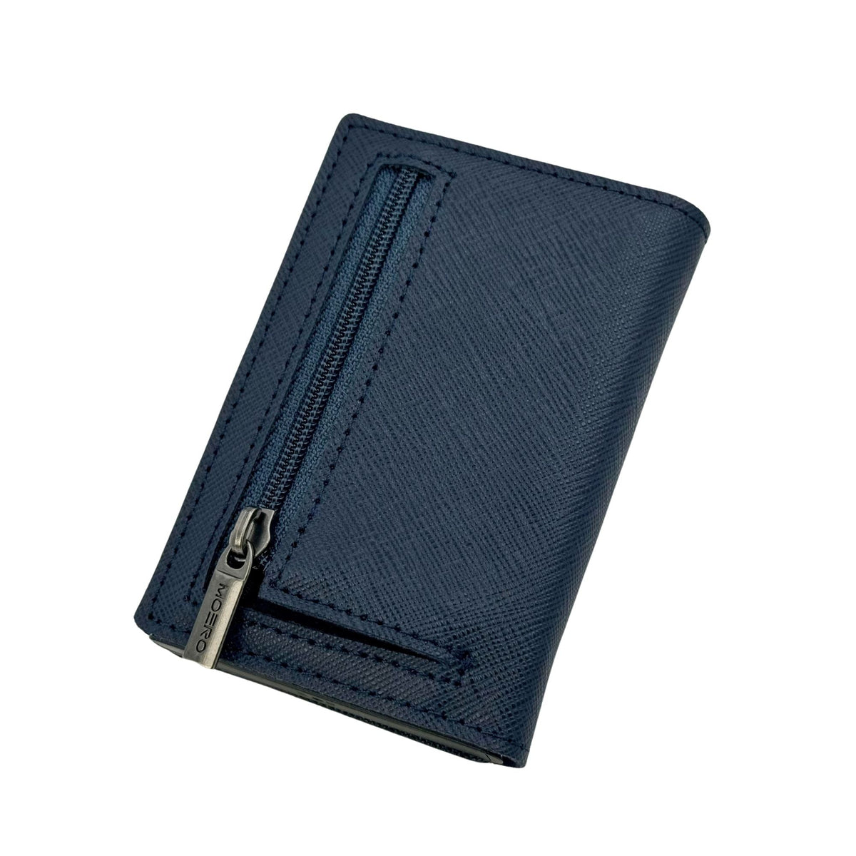 MOERO | PRO ZIP SAFFIANO BLUE NAVY - Portafoglio