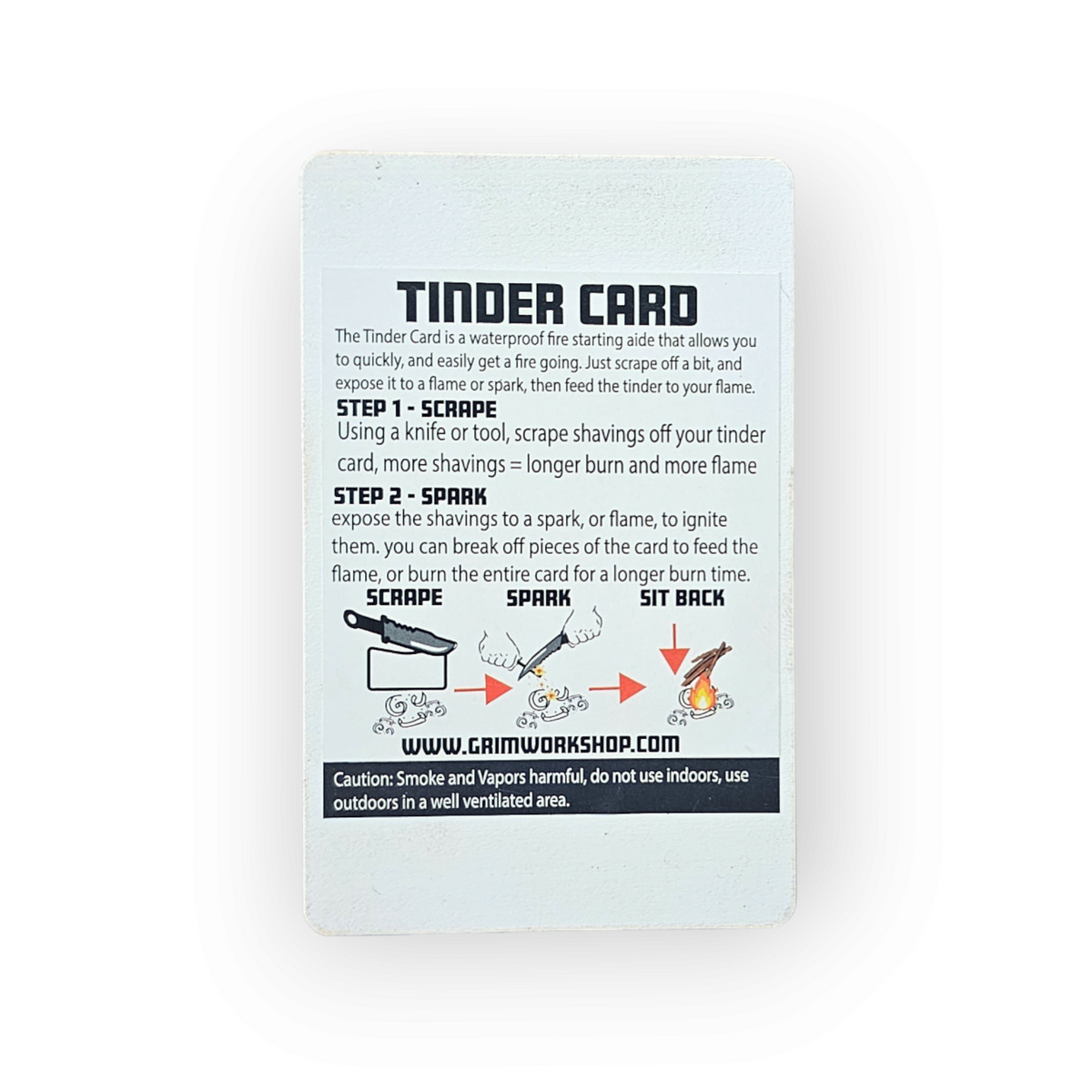GRIM WORKSHOP | QUICK START TINDER CARD - Esca accendi fuoco