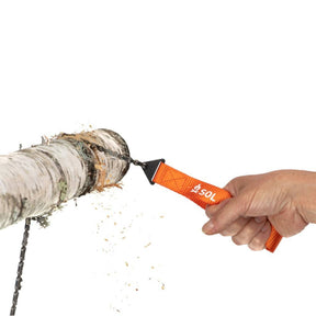 SOL Pocket Chain Saw, sega a catena tascabile da campeggio e survival, con custodia e manici arancioni, attrezzo leggero e portatile per tagliare legna, su backpacco.it