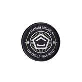 Pentagon Tactical Target patch ricamata circolare con mirino stilizzato logo centrale e scritte Pentagon Tactical Low Profile High Impact per zaini e buffetteria EDC