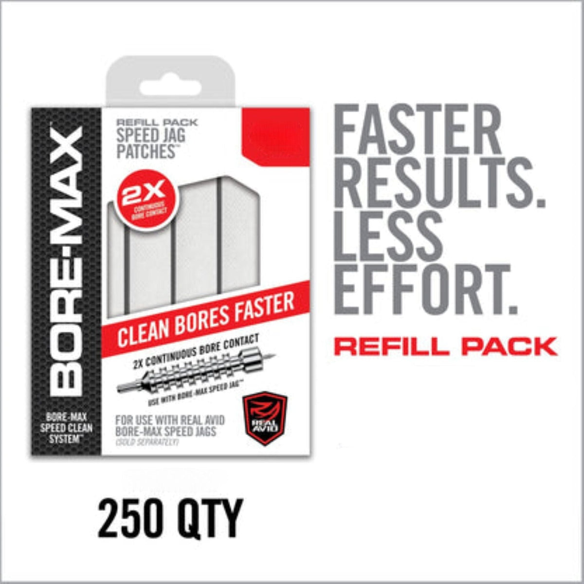 REAL AVID | BORE-MAX SPEED JAG PATCHES REFILL .22 / .30 CAL -  Pezzuole per Speed Jag .22 / .30 CAL