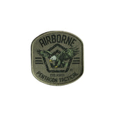 Pentagon Airborne patch ricamata sagomata con aquila in volo logo pentagonale e scritte Airborne Pentagon Tactical con supporto a strappo per zaini giacche e buffetteria EDC