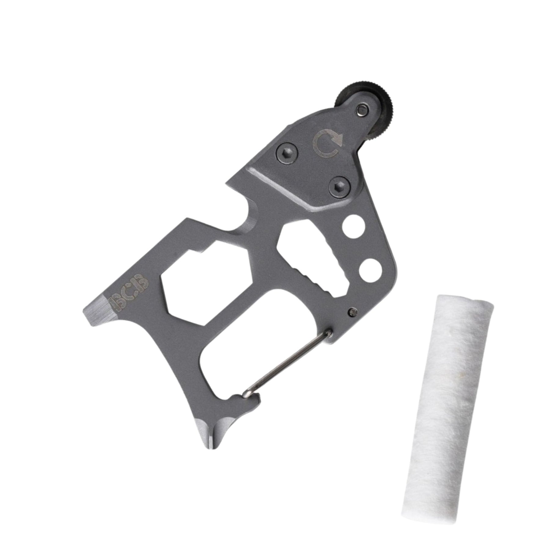 BCB Spark Mate Multitool 13 in 1 tascabile con rotellina accendifuoco, chiavi esagonali, cacciavite, tagliacorde, moschettone e rotolo di esca in cotone. Strumento di sopravvivenza compatto essenziale per kit outdoor e campeggio.