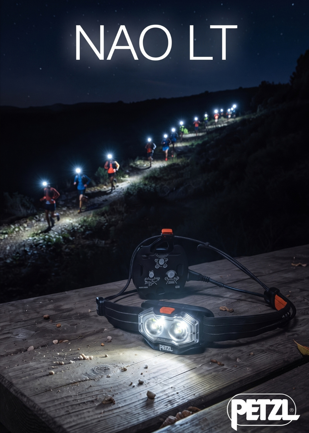 Petzl NAO LT torcia frontale ricaricabile ergonomica ad alta potenza per trail running e ultra-trail notturni