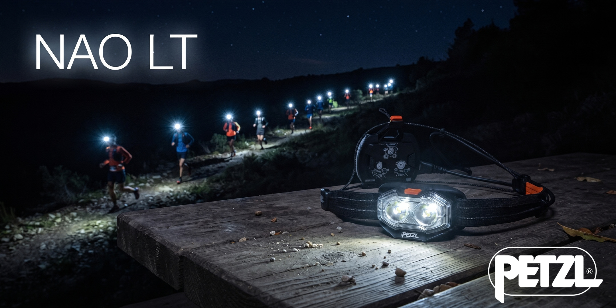 Petzl NAO LT torcia frontale ricaricabile ergonomica ad alta potenza per trail running e ultra-trail notturni