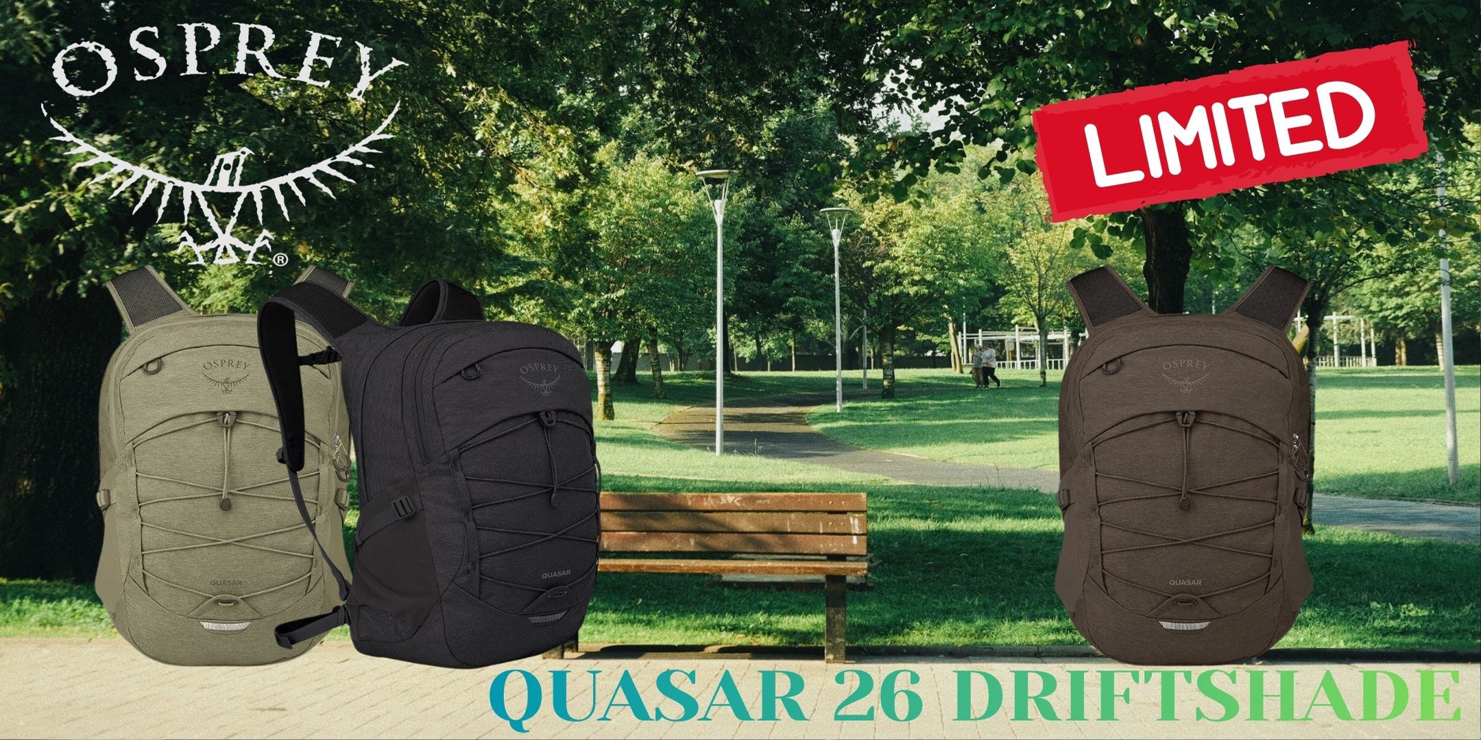 Osprey Quasar 26 Driftshade zaino da 26 litri in edizione limitata con elastico frontale portaoggetti, tasche organizzative e schienale traspirante per outdoor, studio, viaggi ed uso quotidiano EDC.