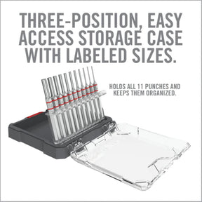 REAL AVID | ACCU - PUNCH 11 - PIECE STANDARD PIN PUNCH SET - Set di cacciaspine - BackPacco - BP-REALAVID-AVAPK-S