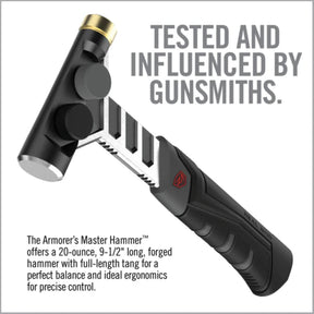 Real Avid Armorer's Master Hammer & Accu-Punch 11-Piece Standard Pin Punch Set: Kit professionale per manutenzione armi. Include un martello ergonomico con 4 testine intercambiabili (acciaio, ottone, nylon, gomma) e un set di 11 cacciaspine in acciaio temprato con custodia rigida e supporto Pin Alignment Tool. Ideale per lavorazioni di precisione e rimozione sicura dei perni.