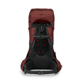 Osprey Aether 55 zaino tecnico da trekking da 55 litri con schienale regolabile AirScape, cintura Fit-on-the-Fly, accesso frontale con cerniera a U, attacchi per bastoncini e copertura antipioggia integrata, ideale per escursioni plurigiornaliere e backpacking.