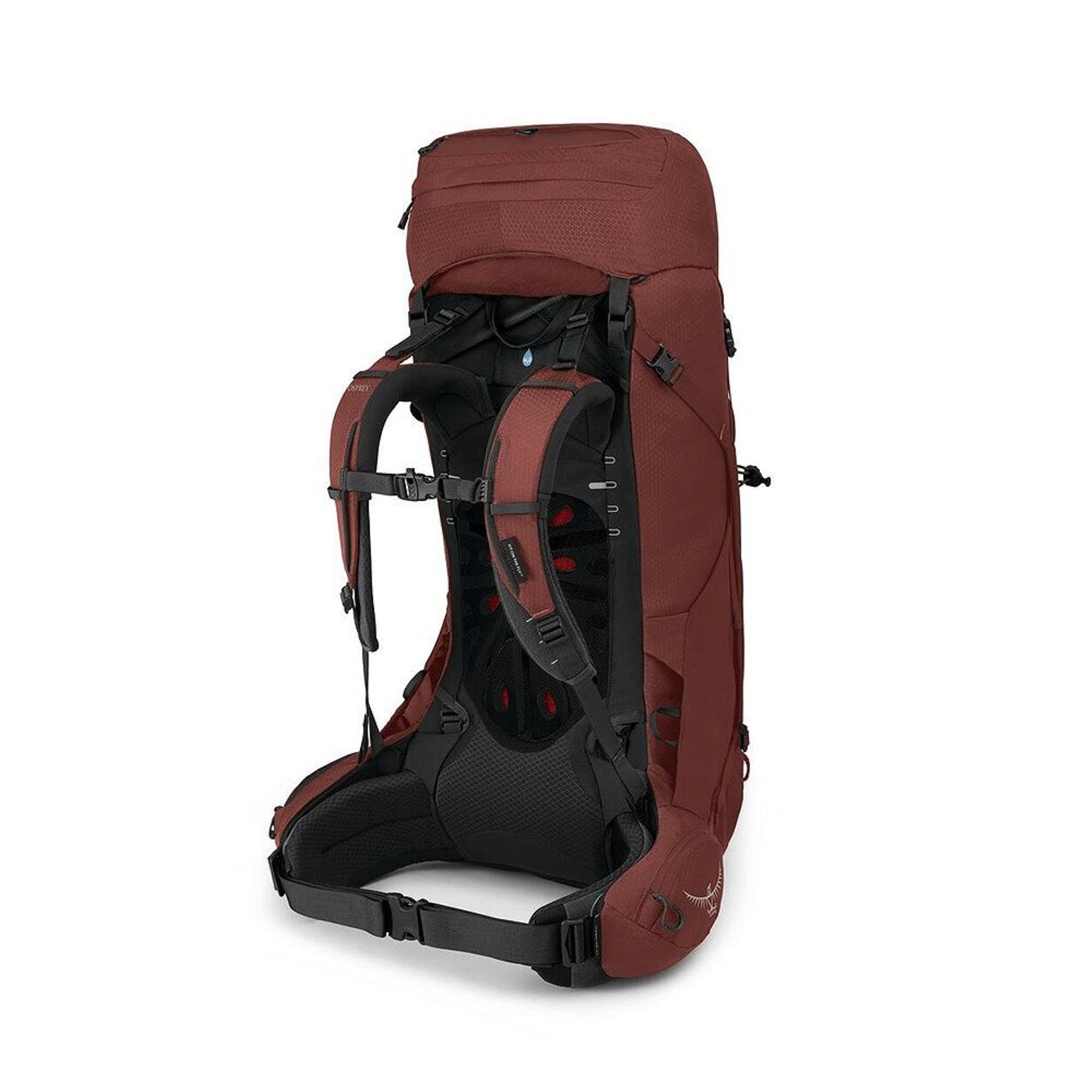Osprey Aether 55 zaino tecnico da trekking da 55 litri con schienale regolabile AirScape, cintura Fit-on-the-Fly, accesso frontale con cerniera a U, attacchi per bastoncini e copertura antipioggia integrata, ideale per escursioni plurigiornaliere e backpacking.