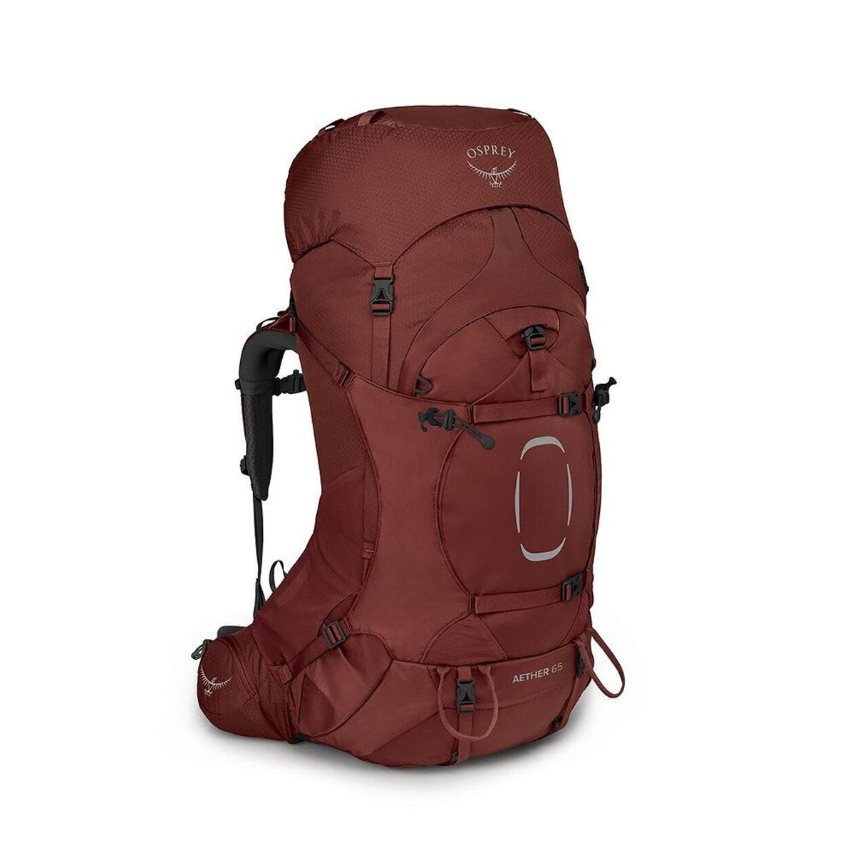 Osprey Aether 65 zaino da trekking ed escursionismo uomo da 65 litri con schienale AirScape regolabile, cinghie di compressione, tasche frontali e attacchi per bastoncini vista laterale per outdoor su Backpacco