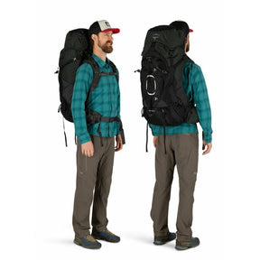 Osprey Aether 65 zaino da trekking ed escursionismo uomo da 65 litri con schienale AirScape regolabile, cinghie di compressione, tasche frontali e attacchi per bastoncini vista laterale per outdoor su Backpacco