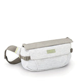 Marsupio ecologico Osprey Arcane Earth Hip Bag da 2 litri, colore Pediment Gray (bianco e grigio chiaro melange), realizzato con materiali riciclati, con patta di chiusura magnetica e fibbie, ideale per uso urbano e EDC