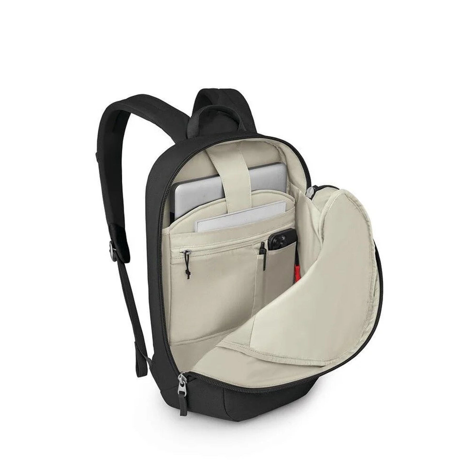 Zaino Osprey Arcane Large Day** da **21 litri, zaino urbano per laptop con design pulito, scomparto principale con cerniera e spallacci imbottiti