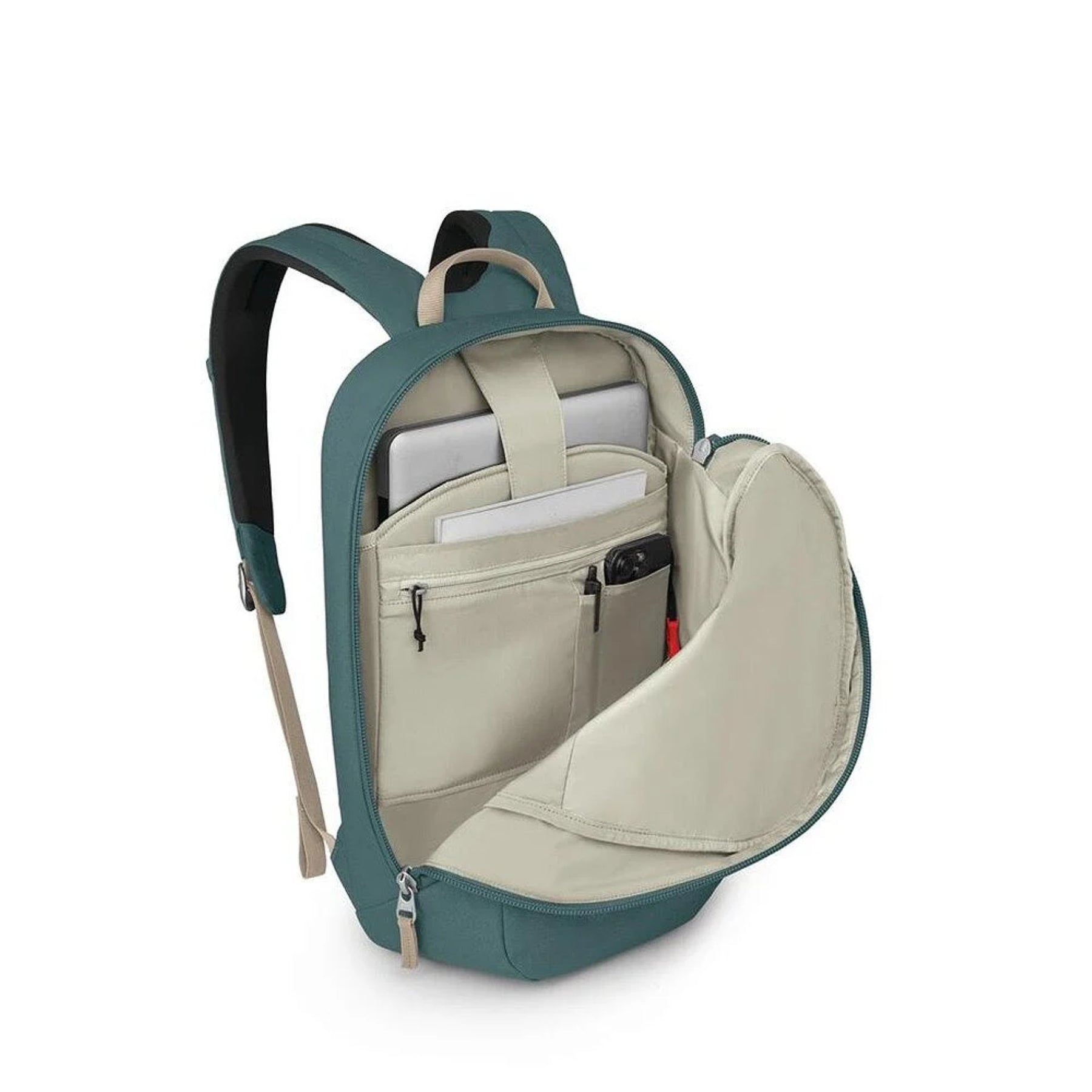 Zaino Osprey Arcane Large Day** da **21 litri, zaino urbano per laptop con design pulito, scomparto principale con cerniera e spallacci imbottiti