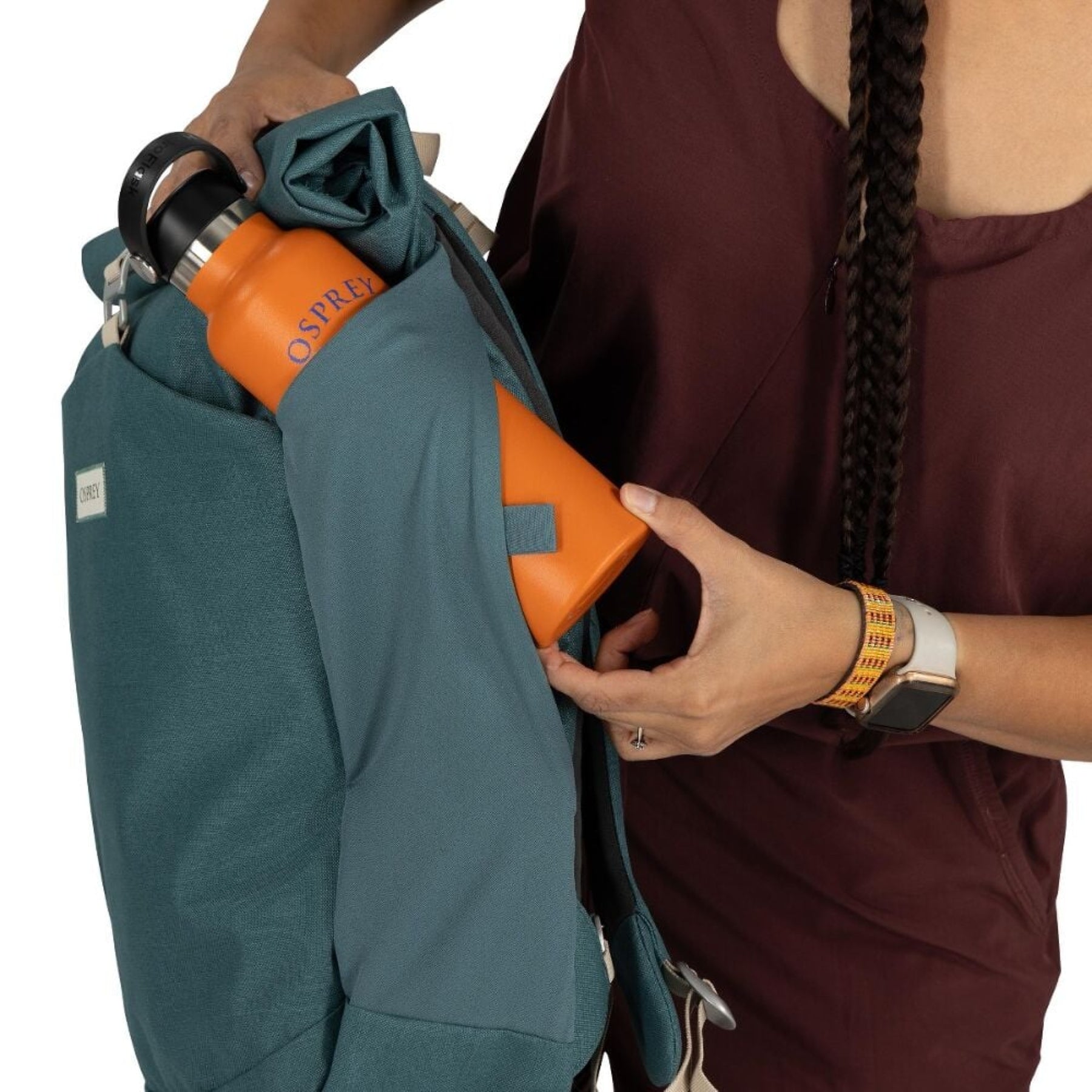 Zaino da città Osprey Arcane Roll Top Pack da 24 litri, design elegante con chiusura roll-top e fibbia in metallo, ideale per uso urbano e laptop