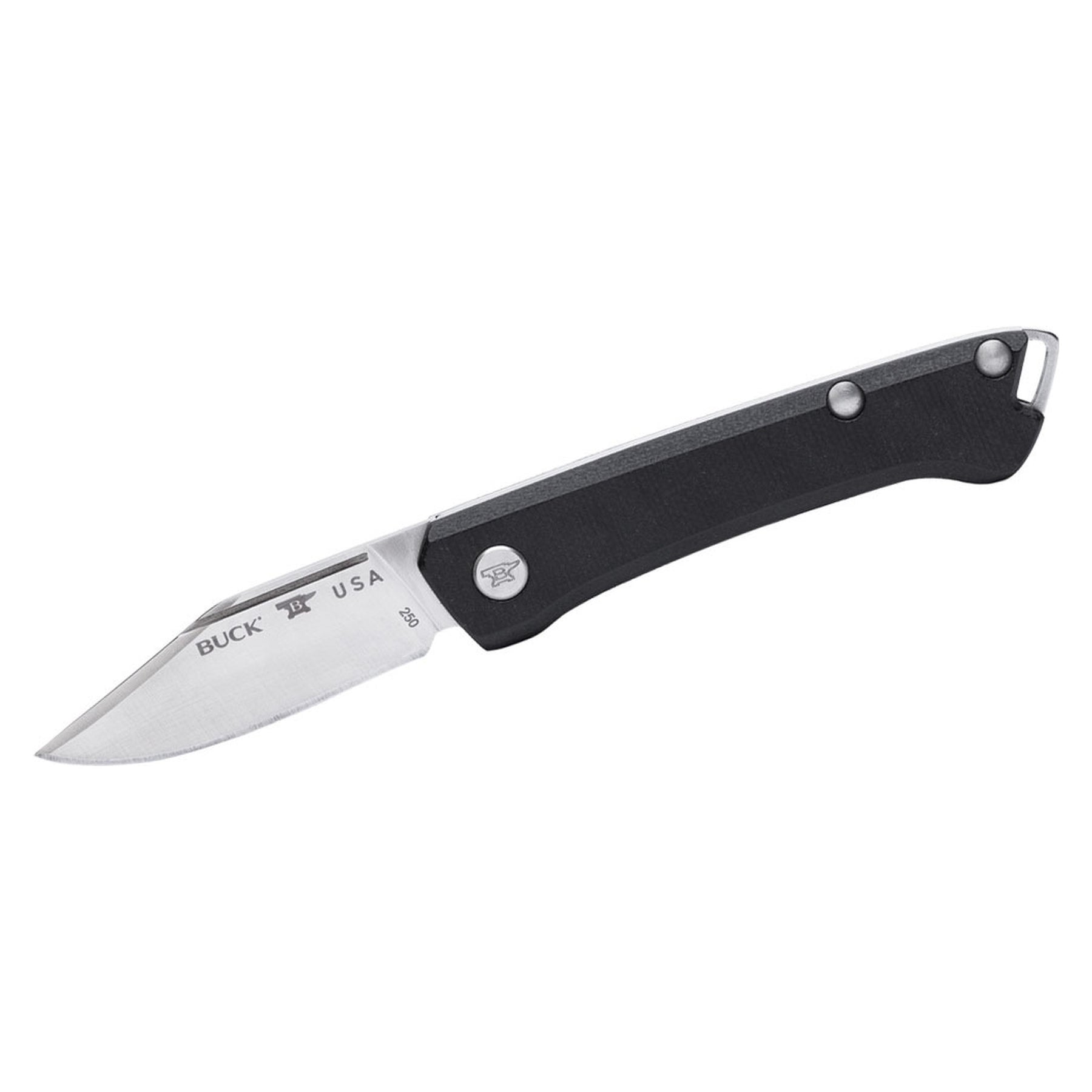 Buck 250 SAUNTER Micarta nera, clip