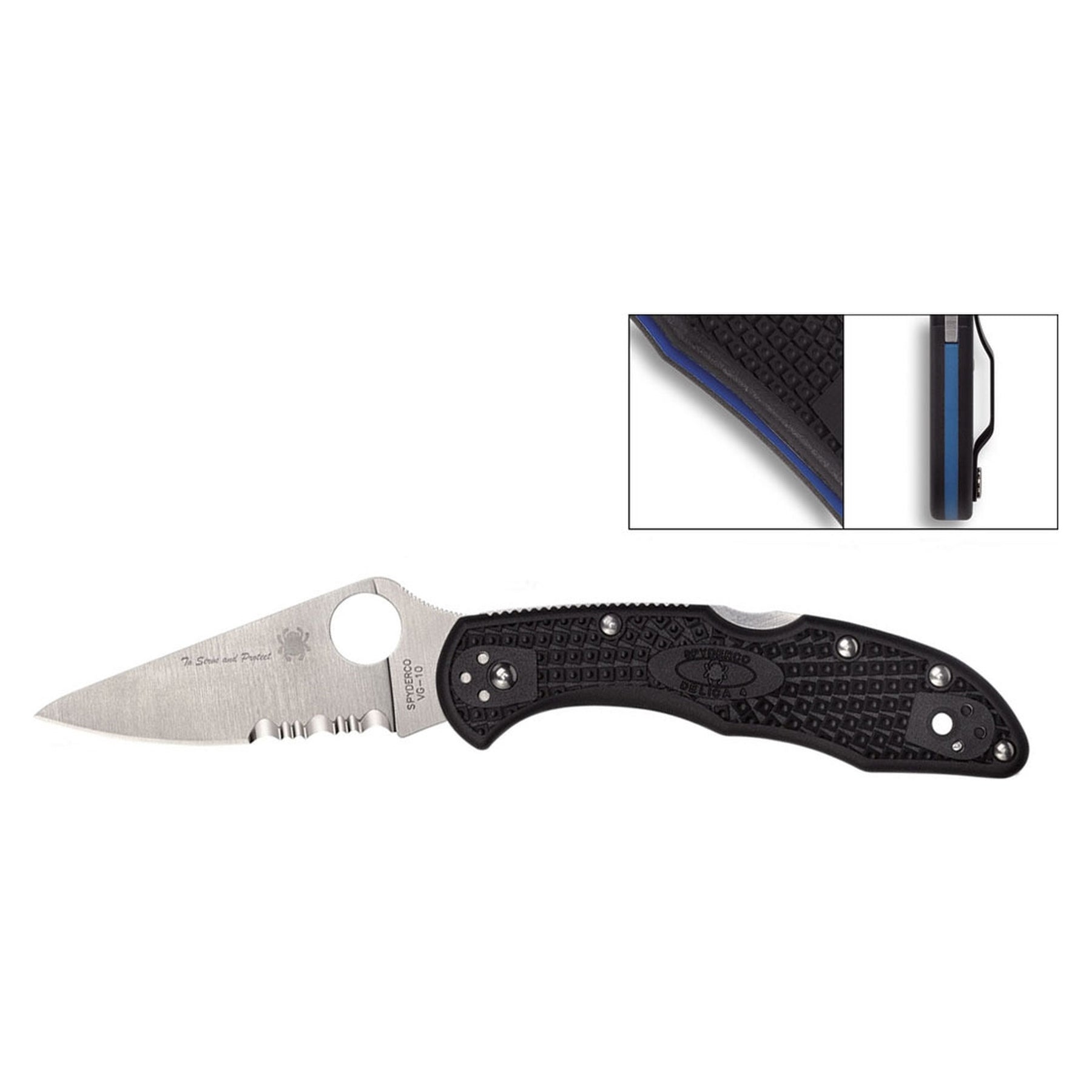 SPYDERCO | DELICA 4 LIGHTWEIGHT - Coltello chiudibile EDC - BackPacco - BP-SPYDERCO-C11FPSBKBL