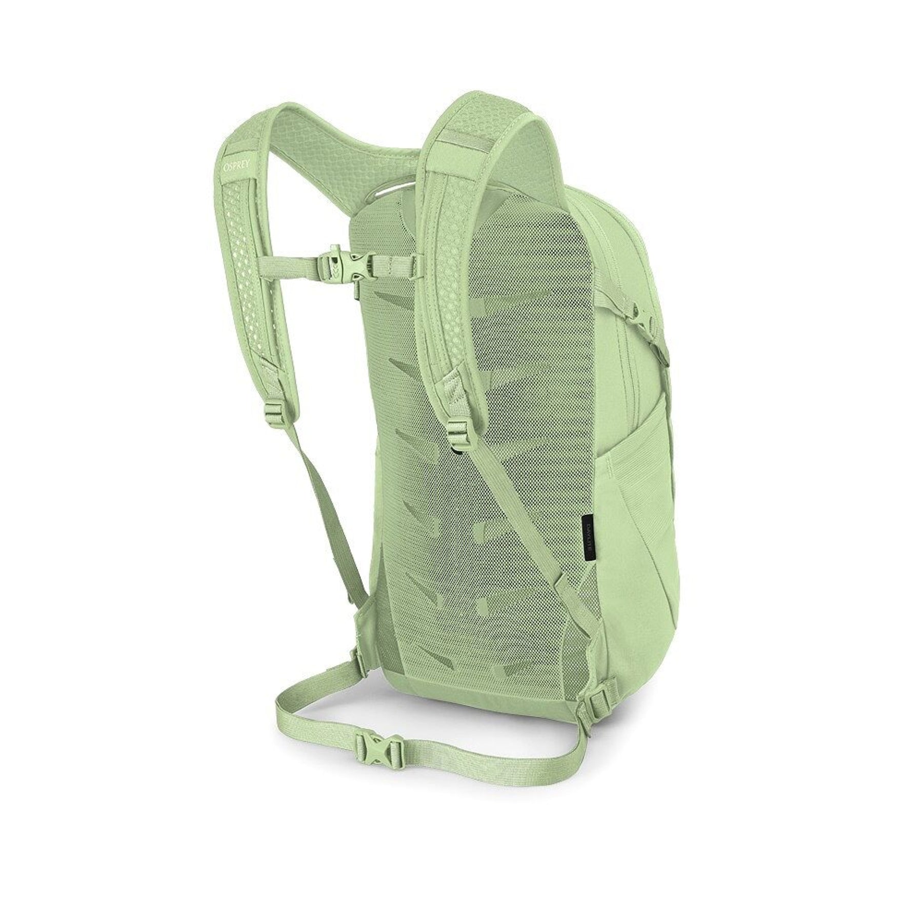 Osprey Daylite zaino compatto multiuso da 13 litri con spallacci in rete traspirante, scomparto principale con zip, tasche laterali in rete e cinghia sternale vista laterale per outdoor ed uso quotidiano su Backpacco