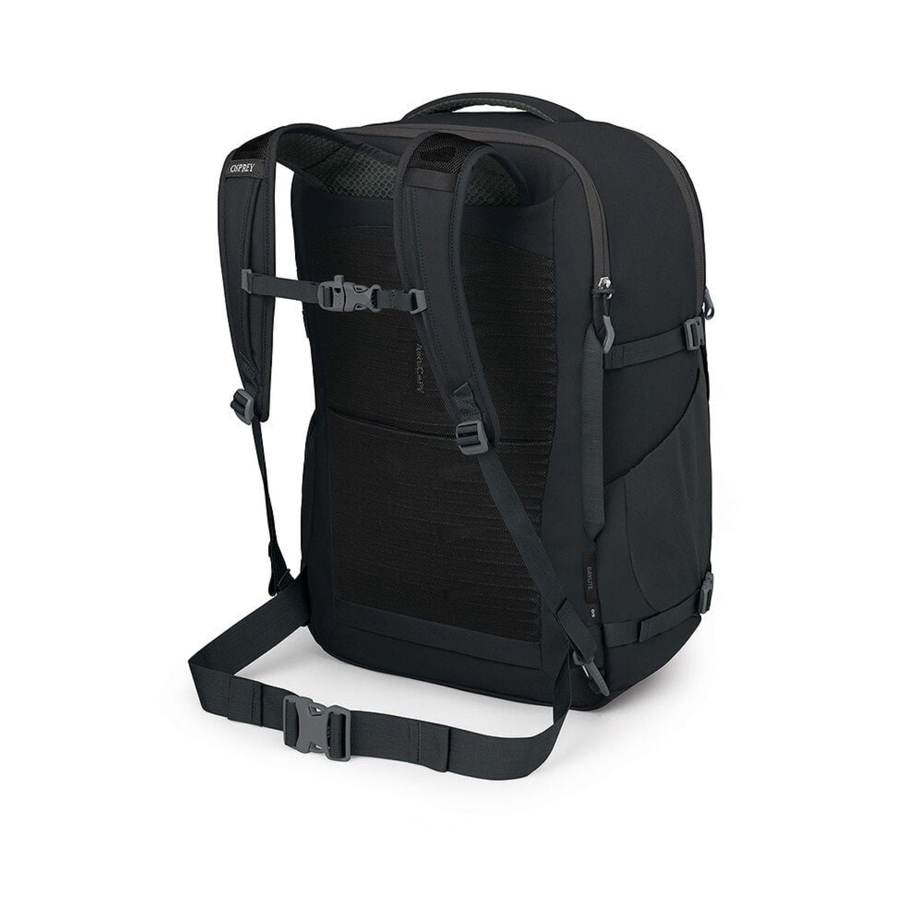 OSPREY DAYLITE CARRY-ON TRAVEL PACK 44 Zaino da viaggio da 44 Litri per bagaglio a mano. In tessuto sostenibile e resistente, con apertura a valigia, scomparto imbottito per laptop e cintura in vita rimovibile per viaggi aerei.