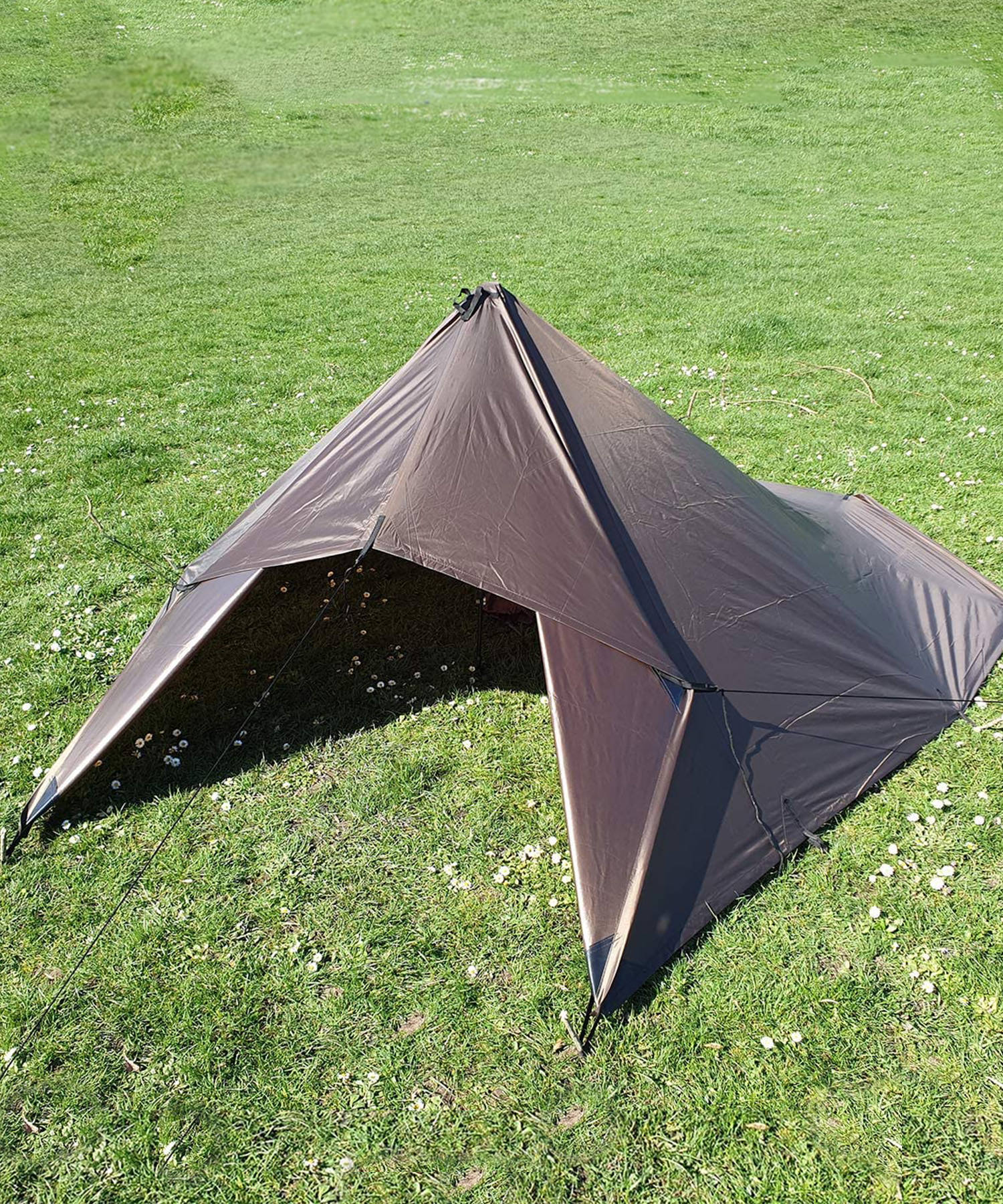 dd tarp 3x3 coyote brown setup a tenda