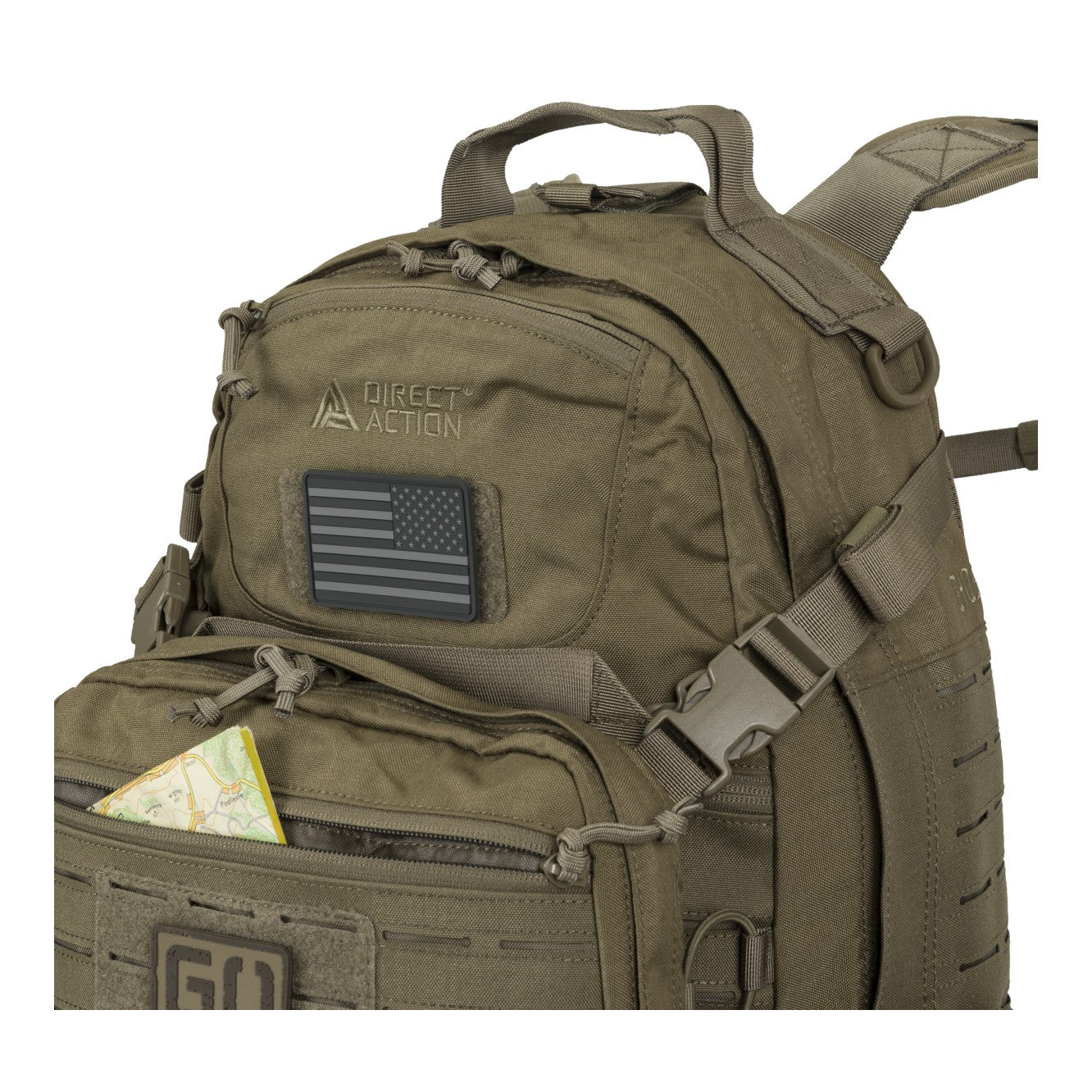 Zaino tattico Direct Action Ghost Mk II da 33 litri in Cordura 500D, con tasca organizer staccabile e cintura MOLLE removibile - vista 8