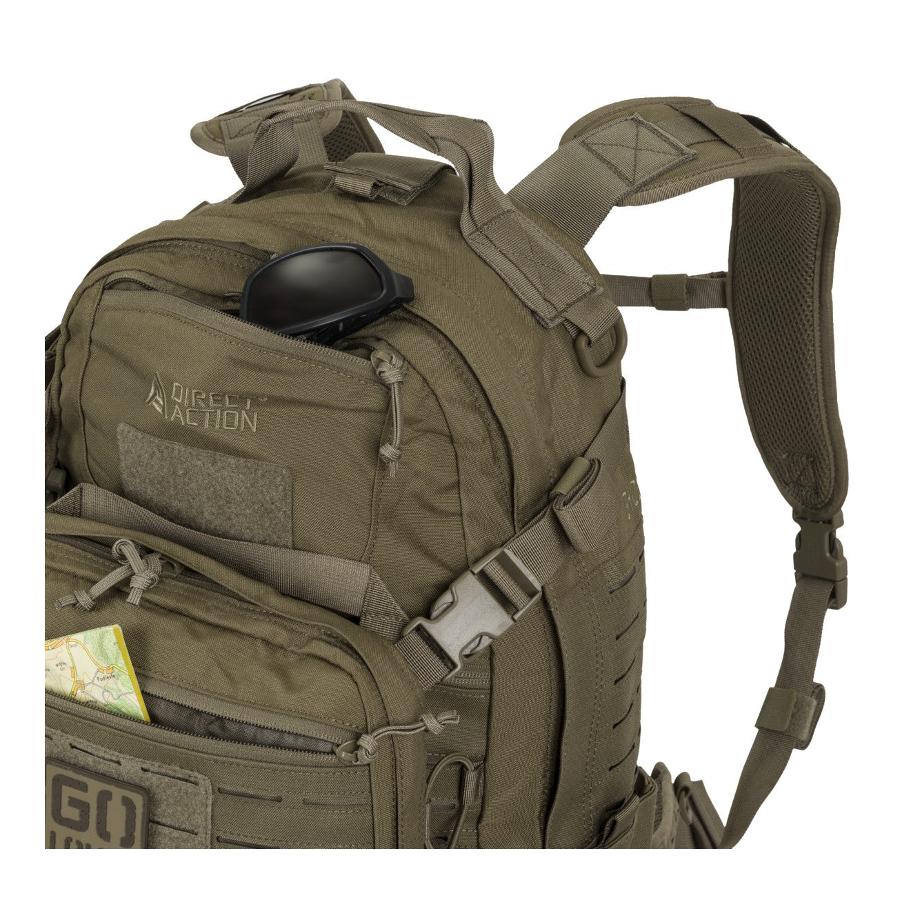 Zaino tattico Direct Action Ghost Mk II da 33 litri in Cordura 500D, con tasca organizer staccabile e cintura MOLLE removibile - vista 10