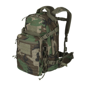 Zaino tattico Direct Action Ghost Mk II da 33 litri in Cordura 500D, con tasca organizer staccabile e cintura MOLLE removibile - colore Woodland