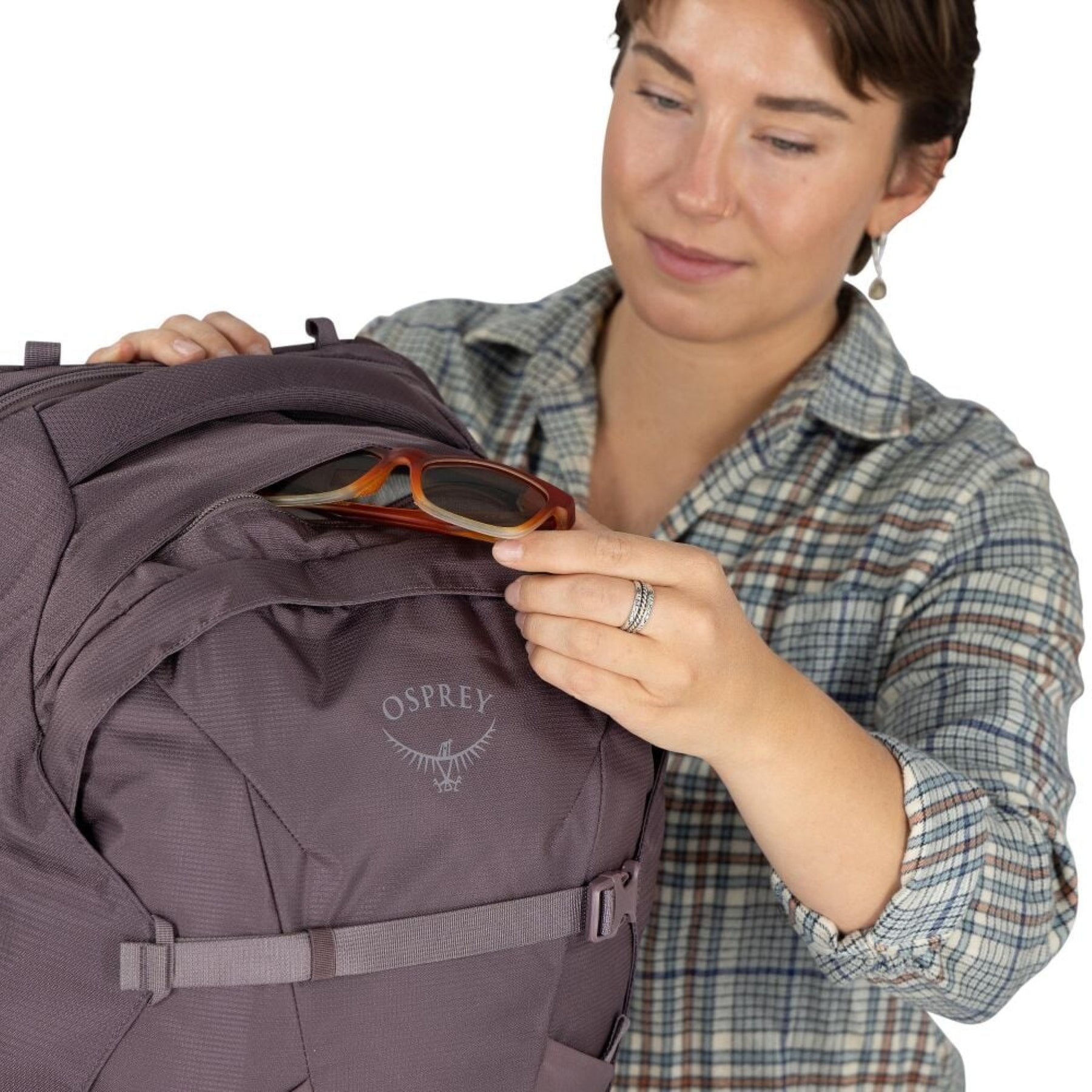 Osprey Fairview 40 Travel Pack zaino da viaggio donna da 40L con cinghie di compressione StraightJacket schienale regolabile e maniglia laterale per trekking e bagaglio a mano