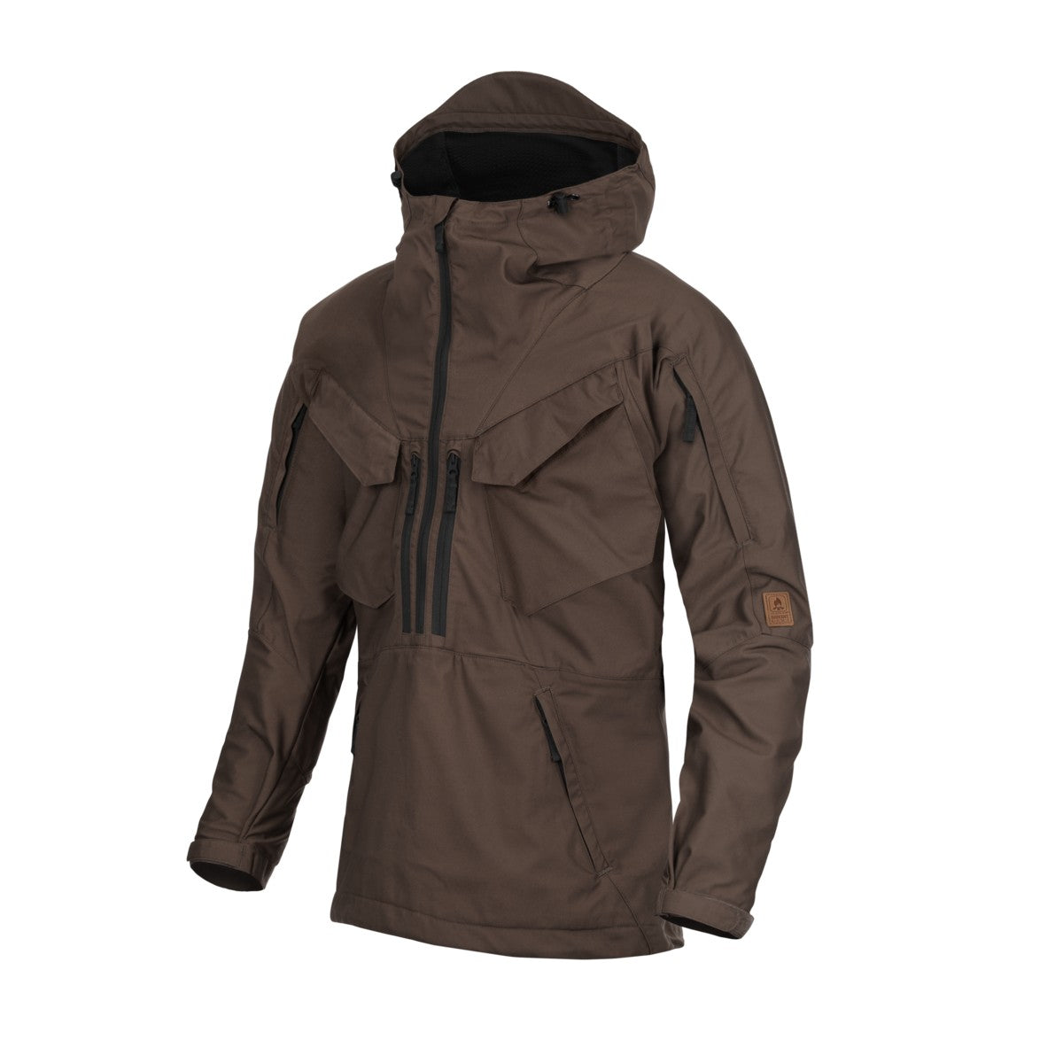 Giacca Helikon-Tex Pilgrim Anorak Jacket colore Earth Brown / Black A, vista frontale