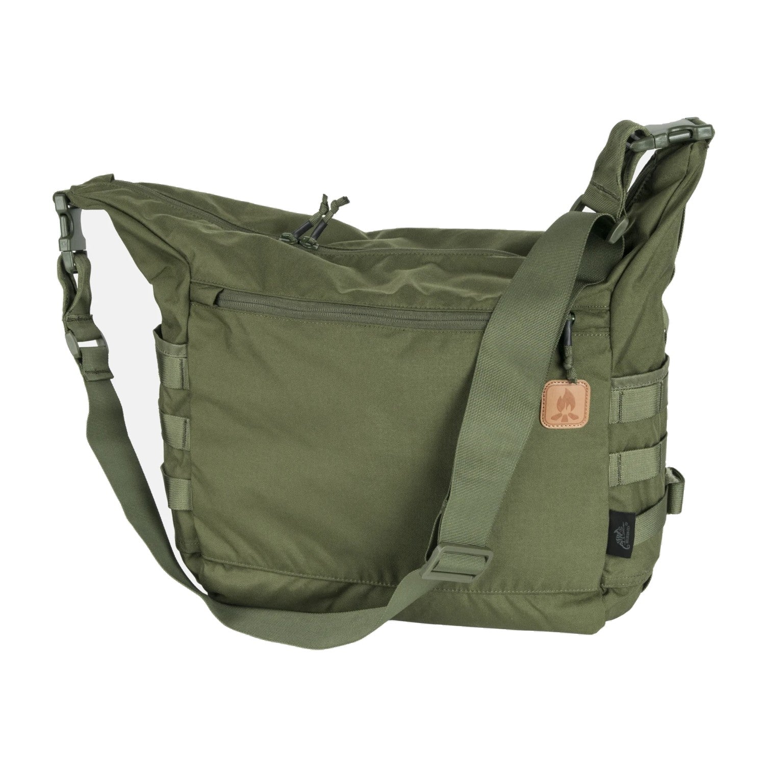 Borsa da campo a tracolla Helikon-Tex Bushcraft Satchel da 21,5 litri in Cordura 500D, con scomparto interno organizzato, tasche esterne, pannelli MOLLE/PALS e tracolla regolabile removibile - colore OD Green