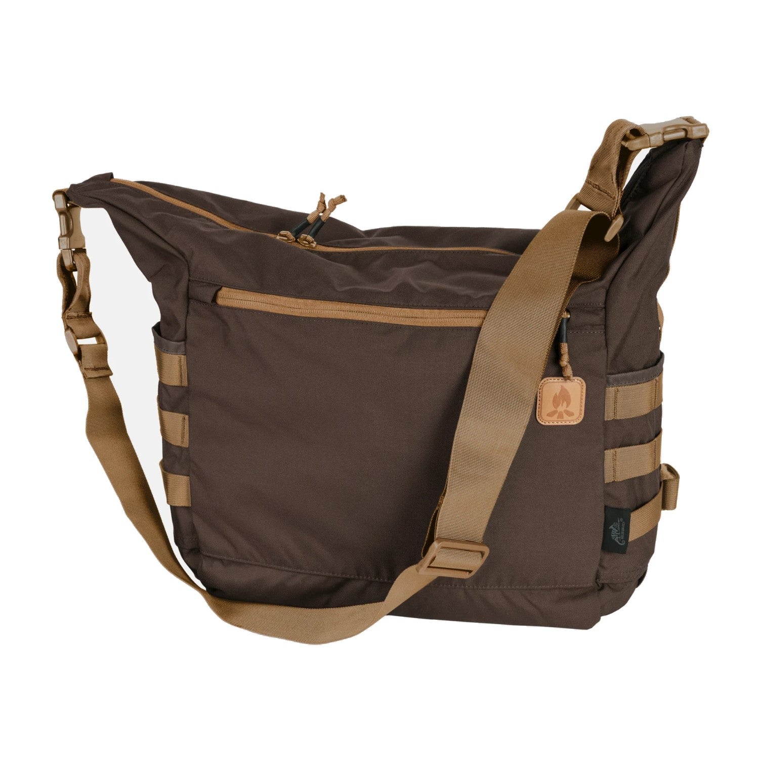 Borsa da campo a tracolla Helikon-Tex Bushcraft Satchel da 21,5 litri in Cordura 500D, con scomparto interno organizzato, tasche esterne, pannelli MOLLE/PALS e tracolla regolabile removibile - colore Earth Brown / Clay