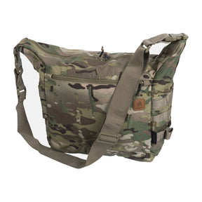 Borsa da campo a tracolla Helikon-Tex Bushcraft Satchel da 21,5 litri in Cordura 500D, con scomparto interno organizzato, tasche esterne, pannelli MOLLE/PALS e tracolla regolabile removibile - colore Multicam