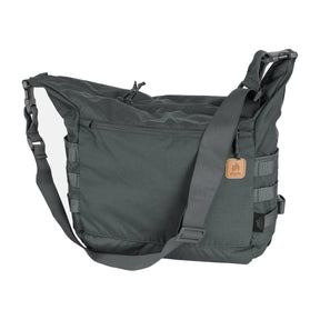 Borsa da campo a tracolla Helikon-Tex Bushcraft Satchel da 21,5 litri in Cordura 500D, con scomparto interno organizzato, tasche esterne, pannelli MOLLE/PALS e tracolla regolabile removibile - colore Shadow Grey