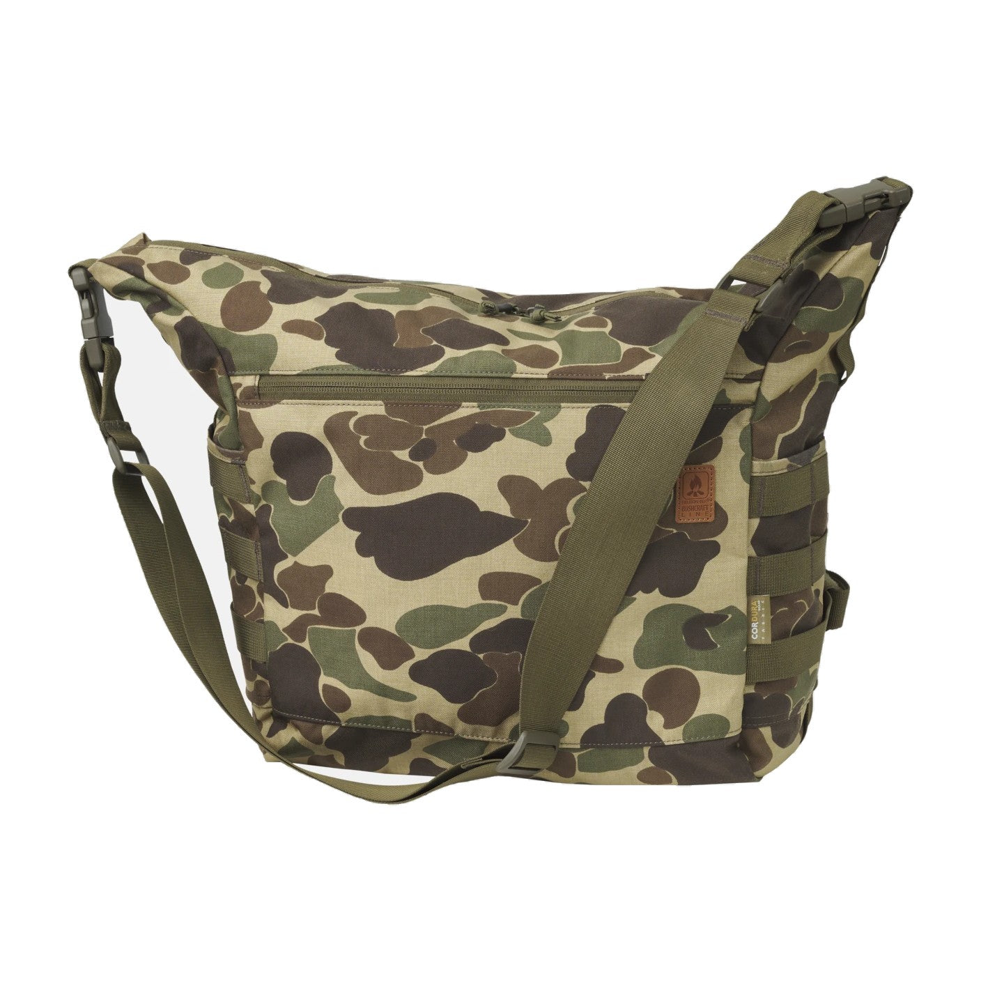 Borsa da campo a tracolla Helikon-Tex Bushcraft Satchel da 21,5 litri in Cordura 500D, con scomparto interno organizzato, tasche esterne, pannelli MOLLE/PALS e tracolla regolabile removibile - colore Duck Hunter