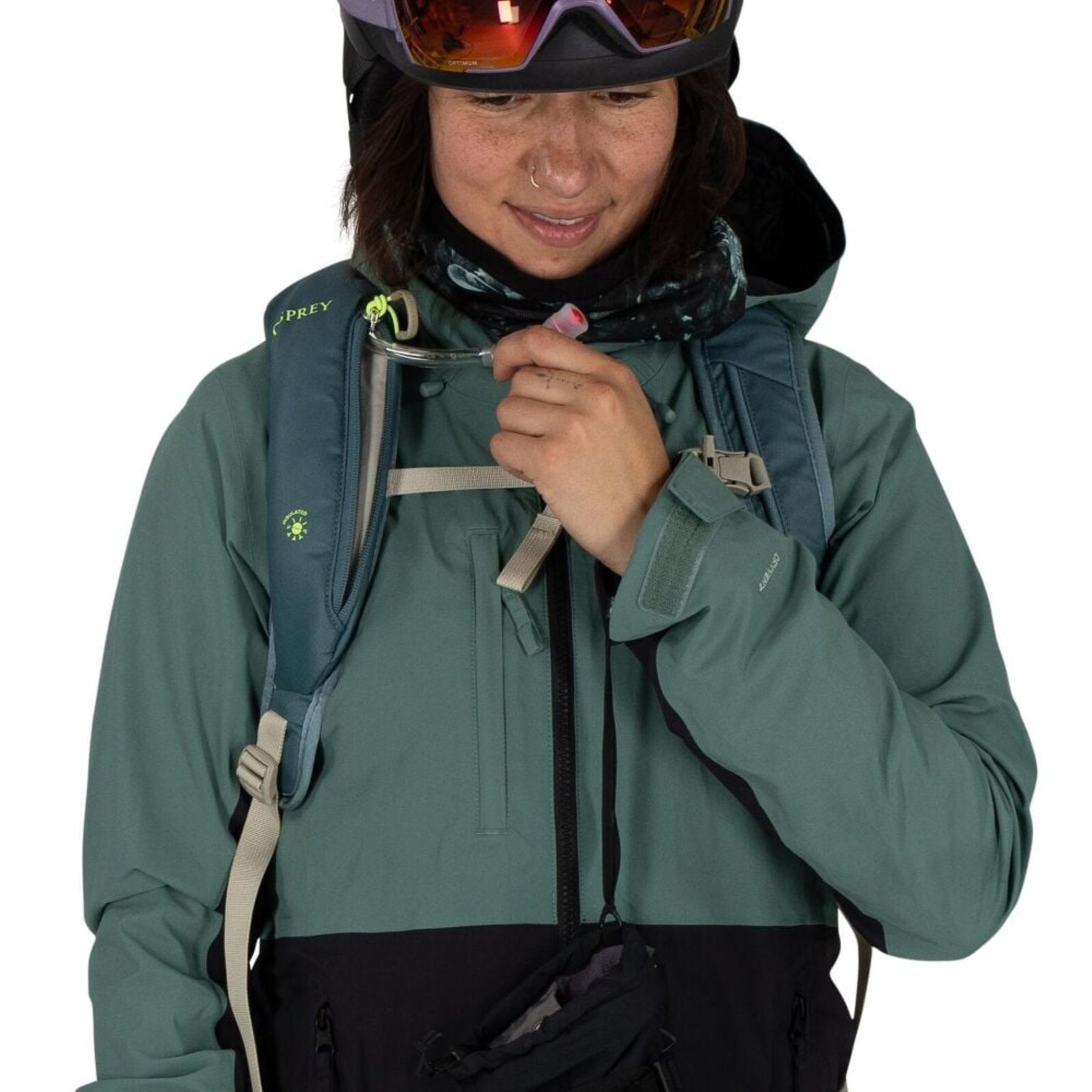 Zaino da sci e snowboard Osprey Glade 20 da 20 litri, zaino idratazione compatibile e a basso profilo per attività invernali, con spallacci a contatto e cinghie regolabili, per l'attrezzatura da neve e sicurezza