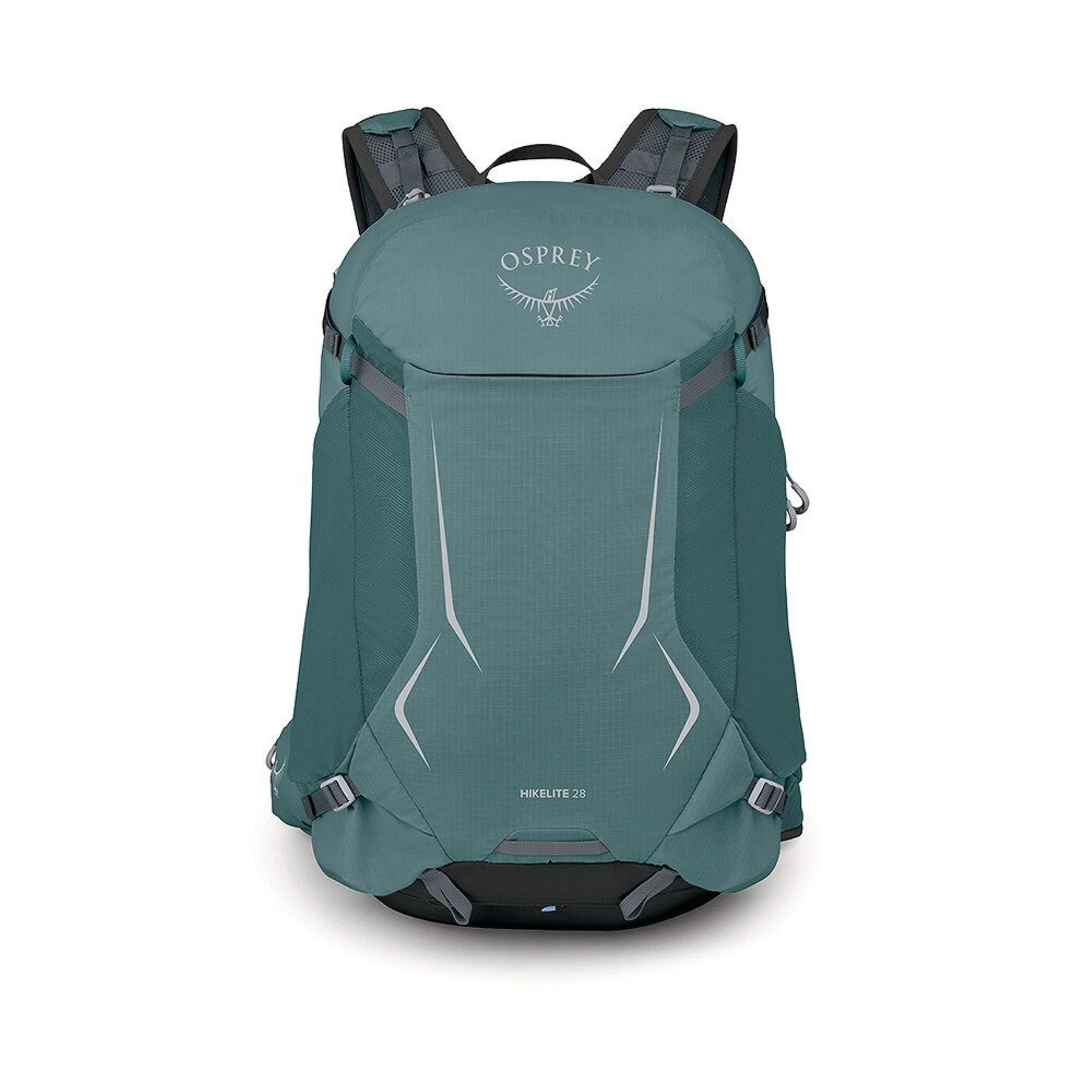 Osprey Hikelite 28 zaino da trekking da 28 litri con schienale ventilato AirSpeed in rete sospesa, tasca frontale shove-it, cintura imbottita con tasche, cinghie di compressione e copertura antipioggia integrata. Zaino tecnico per escursionismo giornaliero e outdoor.