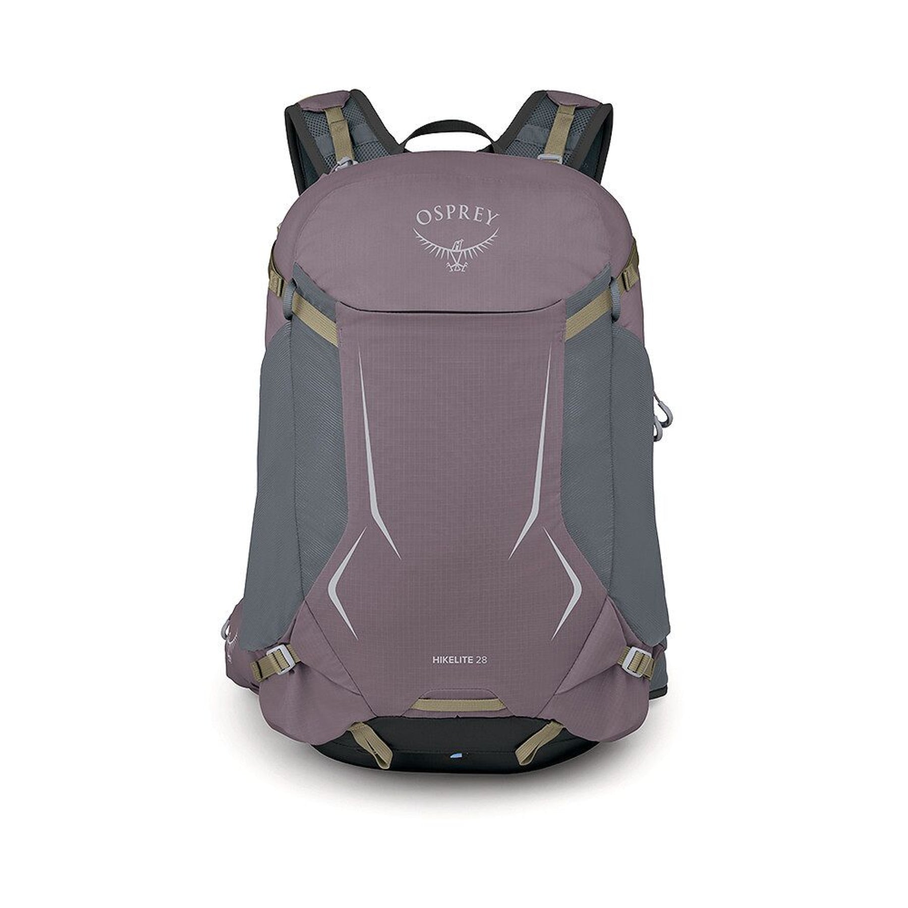 Osprey Hikelite 28 zaino da trekking da 28 litri con schienale ventilato AirSpeed in rete sospesa, tasca frontale shove-it, cintura imbottita con tasche, cinghie di compressione e copertura antipioggia integrata. Zaino tecnico per escursionismo giornaliero e outdoor.