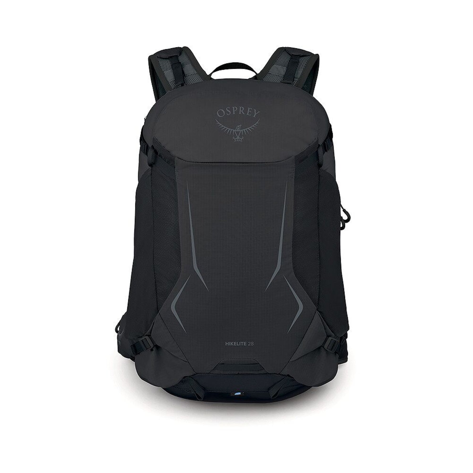 Osprey Hikelite 28 zaino da trekking da 28 litri con schienale ventilato AirSpeed in rete sospesa, tasca frontale shove-it, cintura imbottita con tasche, cinghie di compressione e copertura antipioggia integrata. Zaino tecnico per escursionismo giornaliero e outdoor.