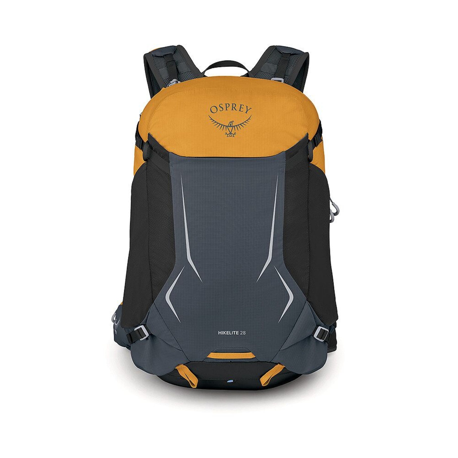 Osprey Hikelite 28 zaino da trekking da 28 litri con schienale ventilato AirSpeed in rete sospesa, tasca frontale shove-it, cintura imbottita con tasche, cinghie di compressione e copertura antipioggia integrata. Zaino tecnico per escursionismo giornaliero e outdoor.